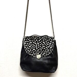 Garnet Hill Leather‎ Cowhide Handbag Crossbody Purse Made In Italy Animal Print